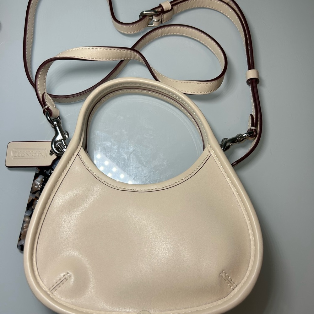 Coach Cream Leather Small Top-Handle Crossbody Bag - Picture 4 of 7